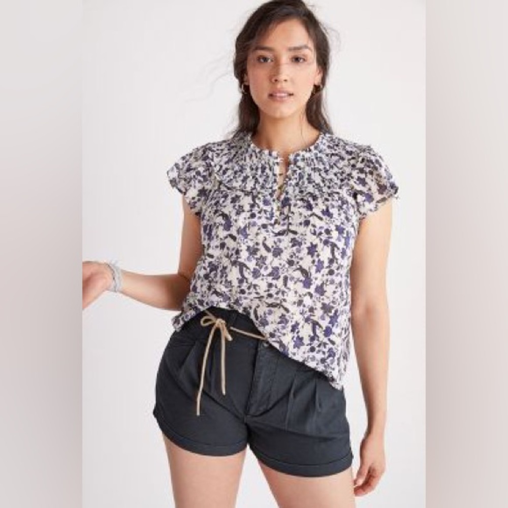 Anthropologie Smocked Ruffle Blouse size S excellent condition